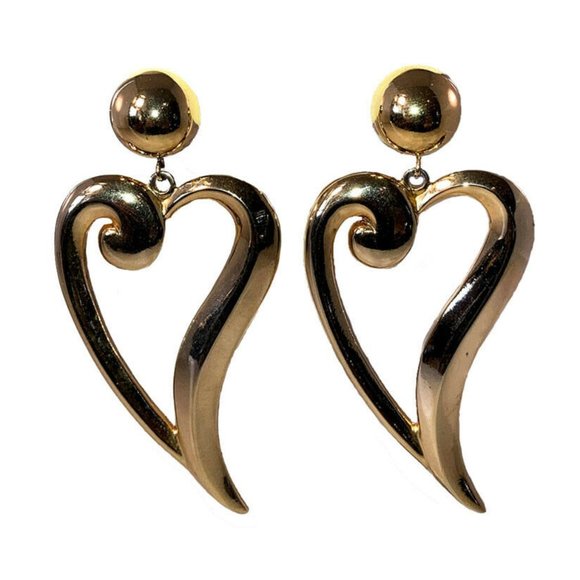 Runway Moschino Massive Heart Cut Out Earrings